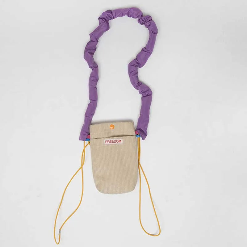 Corduroy Mini Shoulder Messenger Bag for Women