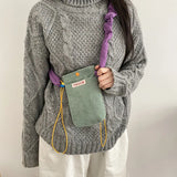 Corduroy Mini Shoulder Messenger Bag for Women