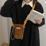 Corduroy Mini Shoulder Messenger Bag for Women