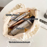 Fold Cloud Shoulder Bag Soft Portable Causal Tote Bubble Chiffon Polyester