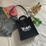 Casual Canvas Satchel Tote Bag with Outer Pocket for Women