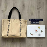 Female Canvas Tote Schoolbag Shopping Bag Handbag