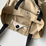 Female Canvas Tote Schoolbag Shopping Bag Handbag