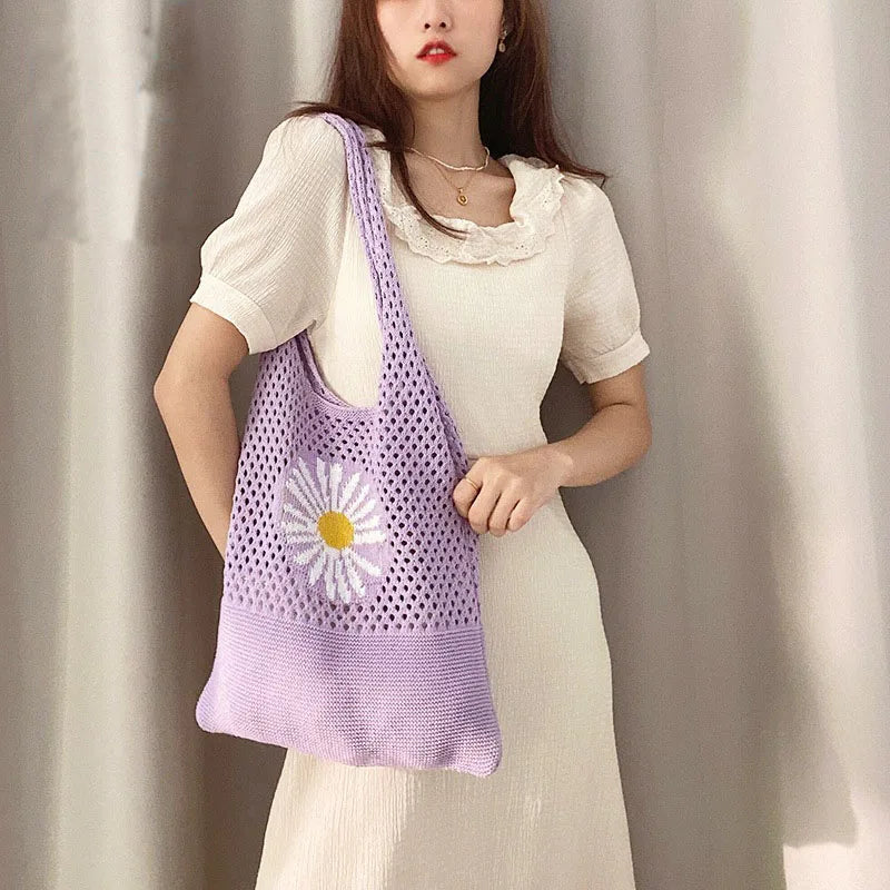 Girl's Daisy Shoulder Bag Casual Tote Handbag