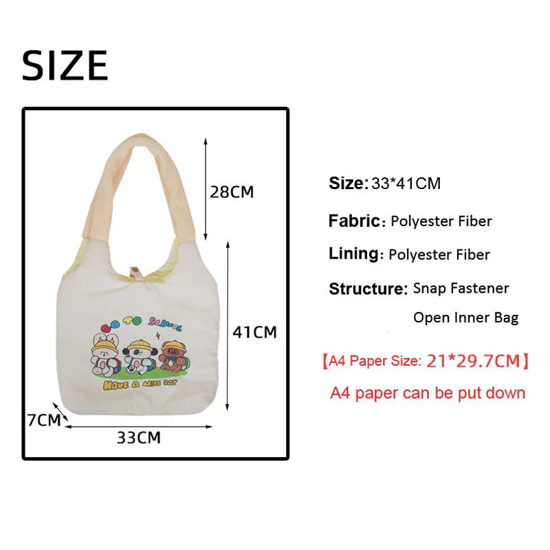 Retro Cartoon Pattern Plush Shoulder Strap Bag