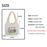 Retro Cartoon Pattern Plush Shoulder Strap Bag