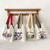 Retro Cartoon Pattern Plush Shoulder Strap Bag