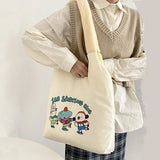 Retro Cartoon Pattern Plush Shoulder Strap Bag
