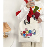 Retro Cartoon Pattern Plush Shoulder Strap Bag