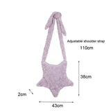Star Shape Plush Messenger Bag Candy Cross Body Bags Women's Shoulder Handbag