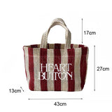 Straw Hollow Out Woven Tote Stripe Ladies Shoulder Bag Large Handbag