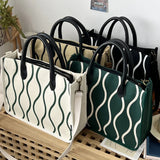 Thickened Canvas Bag College Student Portable Schoolbag Square Handbag