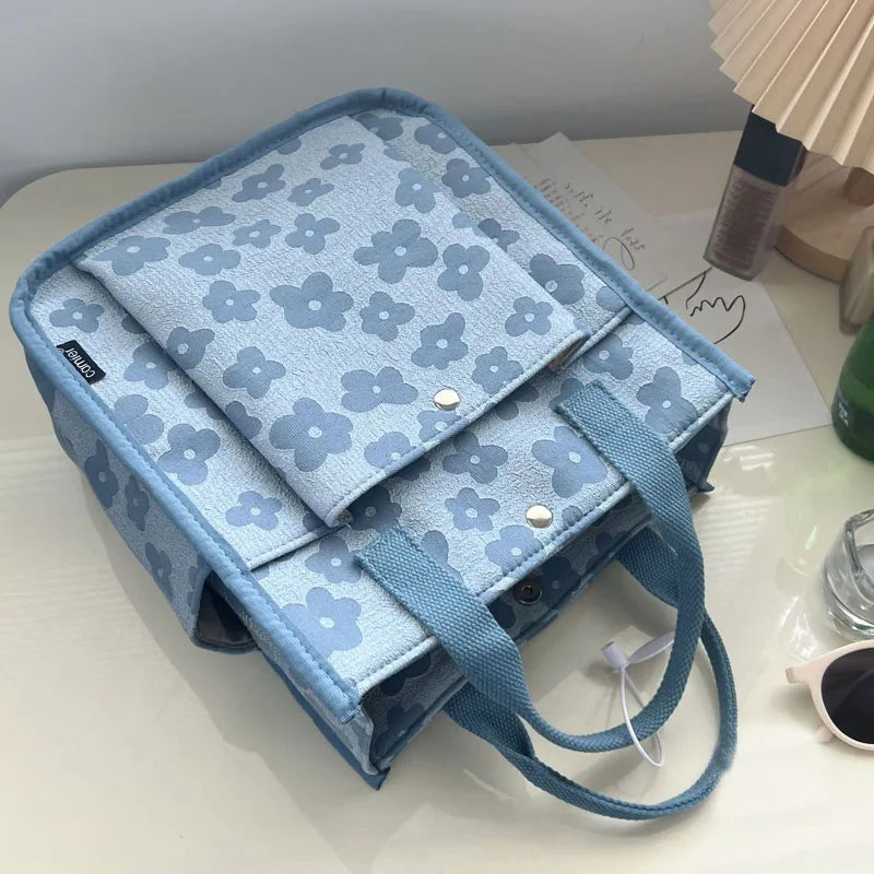Thickened Student Lunch Box Shoulder Bag Casual Tote Canvas Handbag