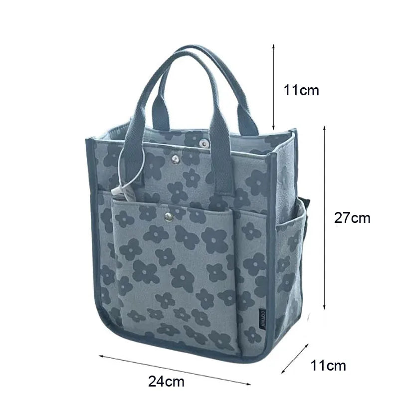 Thickened Student Lunch Box Shoulder Bag Casual Tote Canvas Handbag