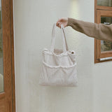 Women Corduroy Shoulder Bag Large Capacity Casual Totes Handbag
