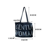 Women Cowboy Shoulder Bag Tote Bags Large Capacity Canvas Shopping Bag