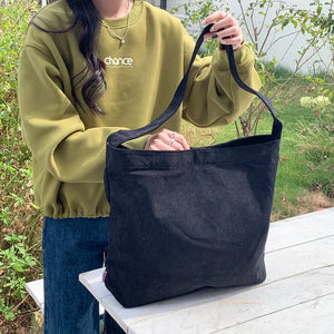 Corduroy Tote Bag Large Capacity Canvas Handbag