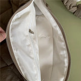Large Capacity Nylon Shoulder Bag Vintage Tote Handbag with Zipper