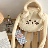 Women's Plush Bear Shoulder Bag Autumn Winter Lady Handbag