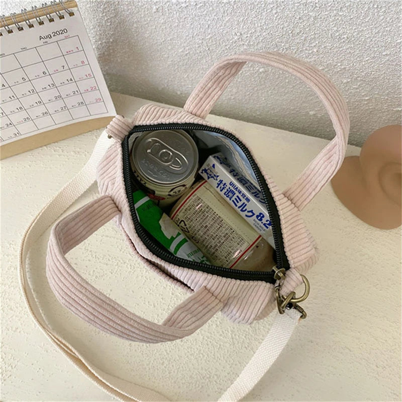 Hylhexyr Women's Corduroy Shoulder Bag Canvas Handbag Totes Casual Purse