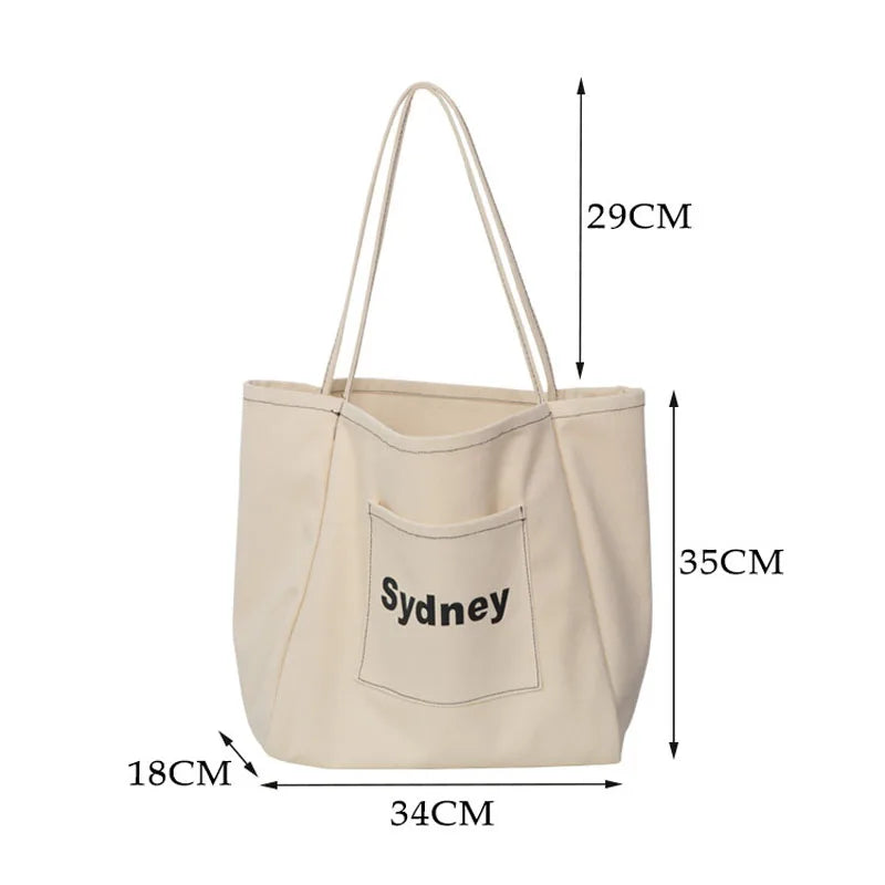 Women's Large Capacity Shoulder Handbag Casual Hobo Bag Canvas Tote