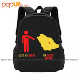Heart In Saudi Arabia Map Backpack Large Capacity Swimming School Sport Bag