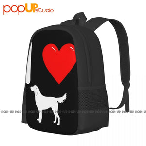Flat Coated Retriever Silhouette Backpack Gym Art Print