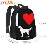 Flat Coated Retriever Silhouette Backpack Gym Art Print