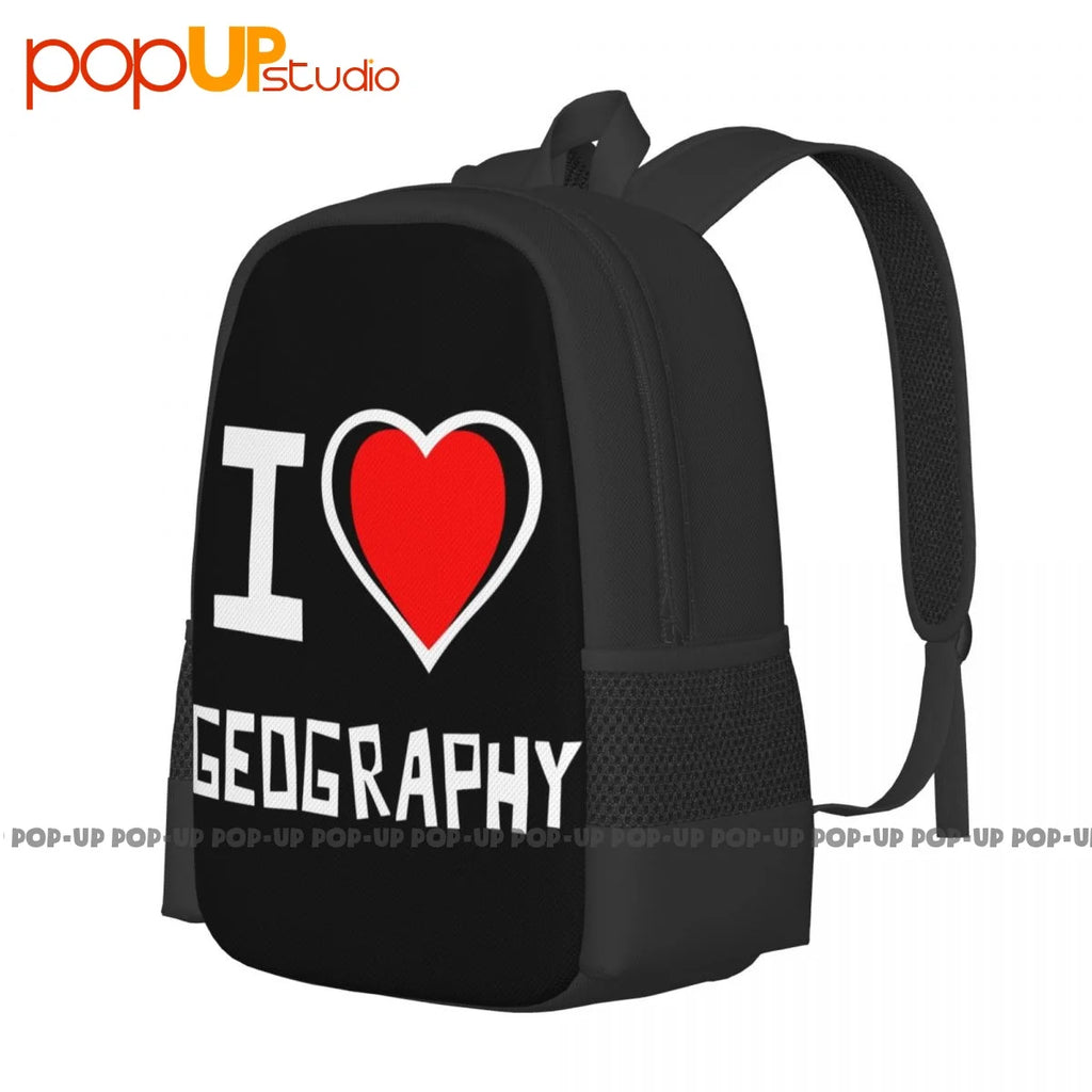 Geography Bicolor Heart Backpack Large Capacity School Bag