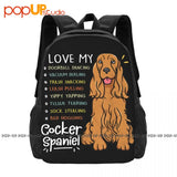 Cocker Spaniel Dog Backpack Large Capacity Travel Shoe Bag 3D Printing