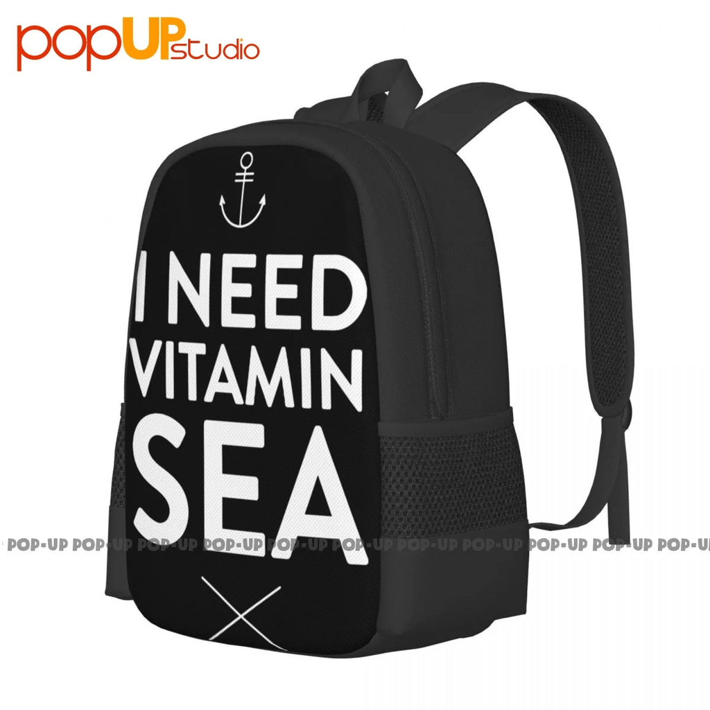 Vitamin Sea Fun Vegan Backpack Art Print Gym Tote Bag
