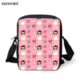 Cartoon Nurse Print Messenger Bag Women Casual Flap Small Shoulder Bags