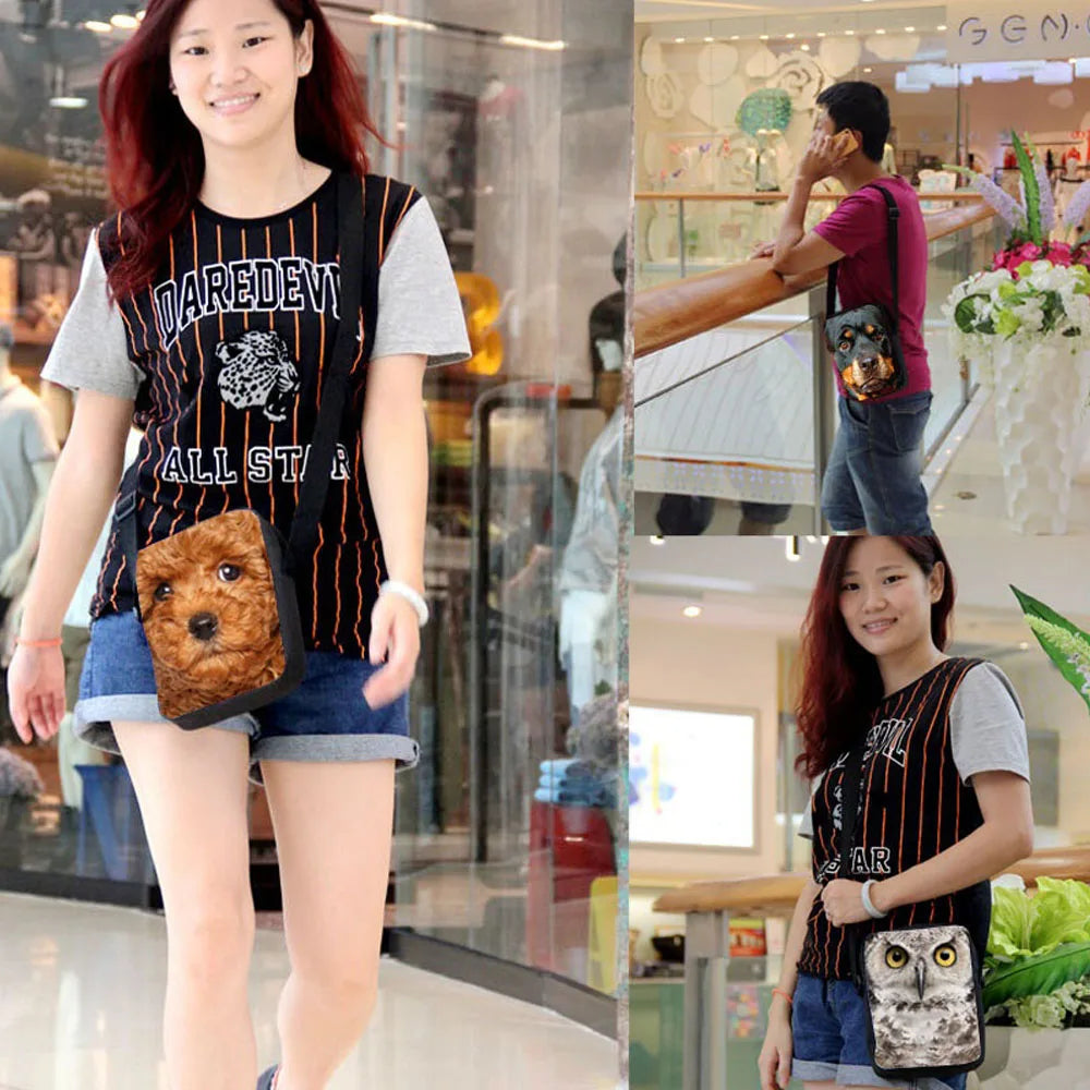 Cartoon Nurse Print Messenger Bag Women Casual Flap Small Shoulder Bags