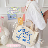 Casual Canvas Shoulder Bag for Girls - Larger Capacity Tote