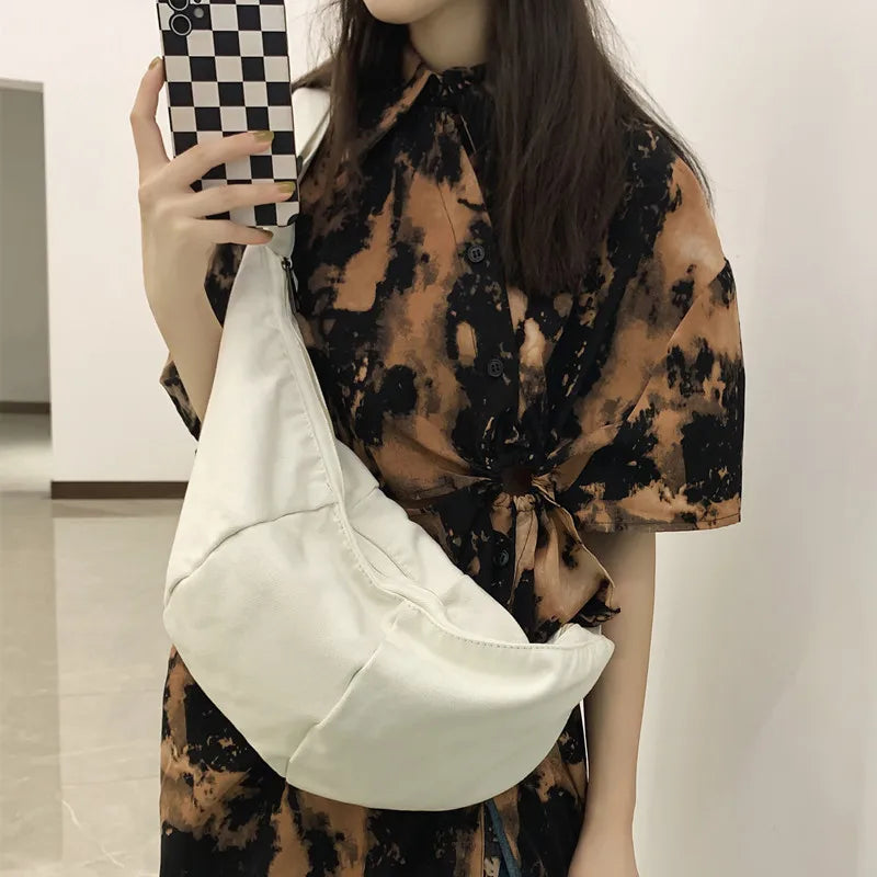 Japanese Wild Canvas Bag Harajuku Large-capacity Shoulder Bag