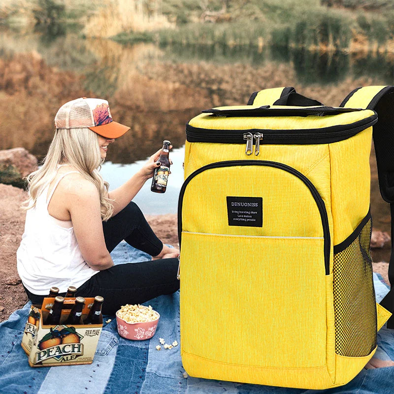 Insulated Cooler Bag With Corkscrew Leakproof Ice Beer Cooler Backpack