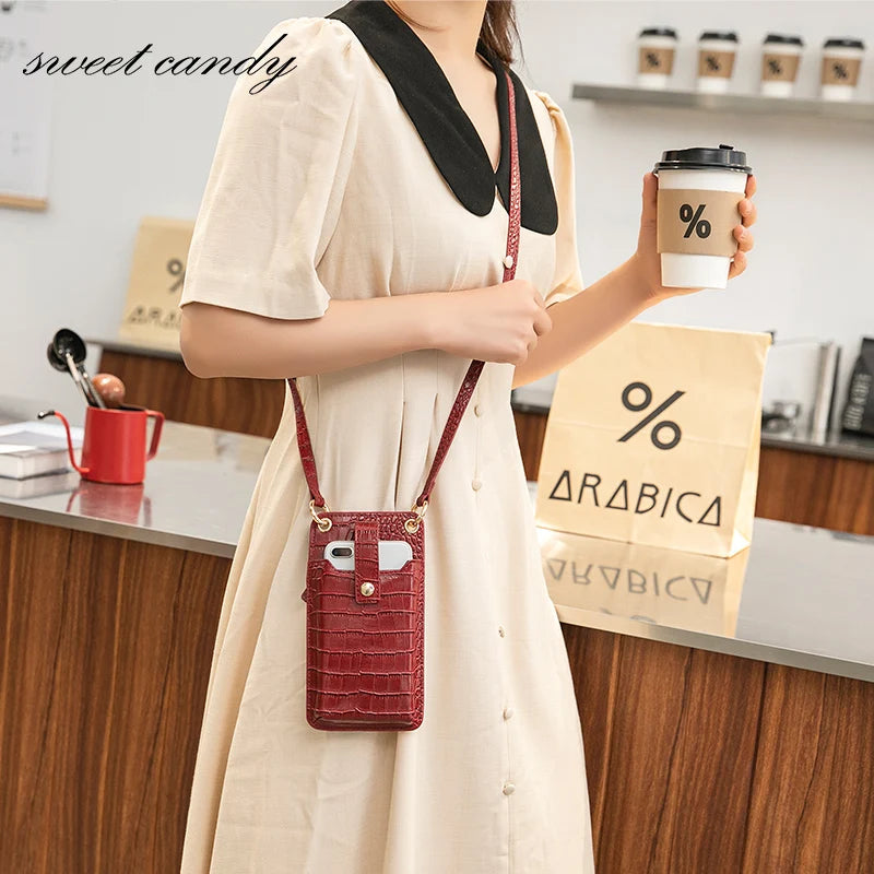 Crocodile Pattern PU Shoulder Bag for iPhone Pro Max