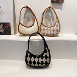 Irregular Shaped Women Shoulder Bags PU Canvas Patchwork Tote Clutch Handbag