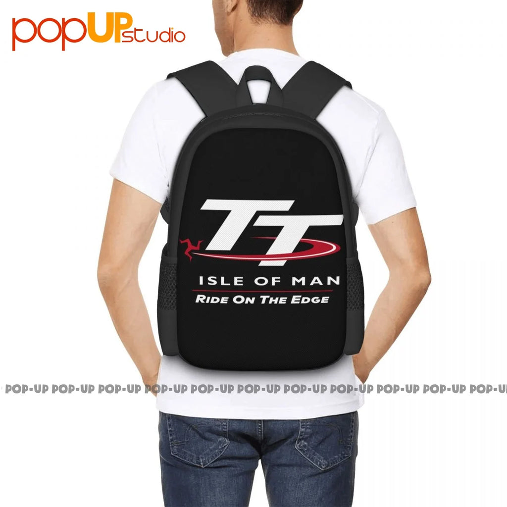 Isle Of Man Tt Racing Motorcycle Backpack Gym Shopping Bag