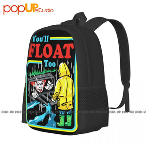 It Movie-You'Ll Float Too Pennywise Backpack Large Capacity Print Beach Bag