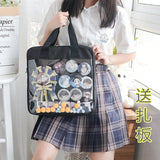Clear Japan Style Ita Bag Red Transparent Backpack for Teens Girls