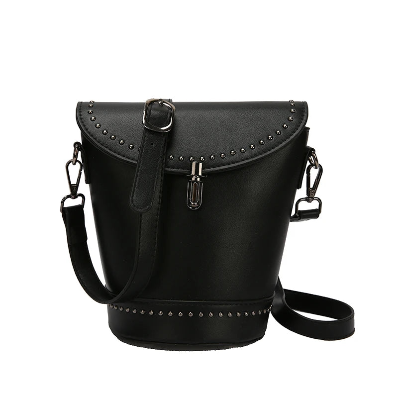 Buckle Leather Crossbody Bag for Women Spring Messenger Shoulder Bag