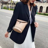 Buckle Leather Crossbody Bag for Women Spring Messenger Shoulder Bag