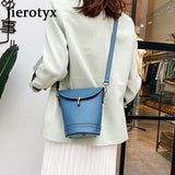 Buckle Leather Crossbody Bag for Women Spring Messenger Shoulder Bag