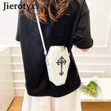 Gothic Cross Coffin Shape Red Shoulder Bag
