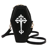 Gothic Cross Coffin Shape Red Shoulder Bag