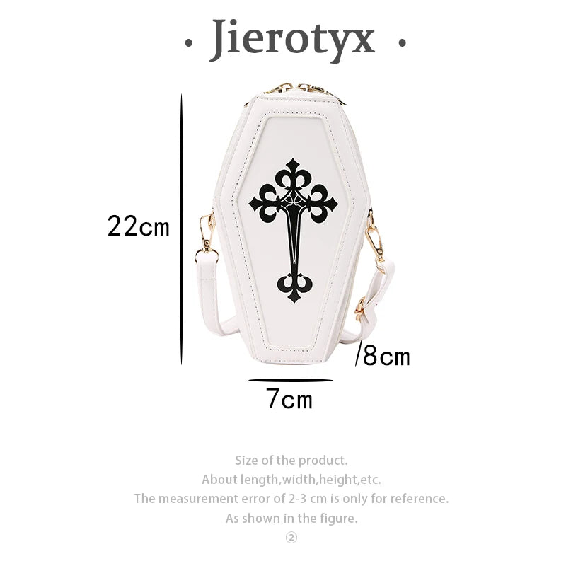 Gothic Cross Coffin Shape Red Shoulder Bag