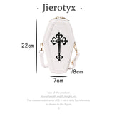 Gothic Cross Coffin Shape Red Shoulder Bag