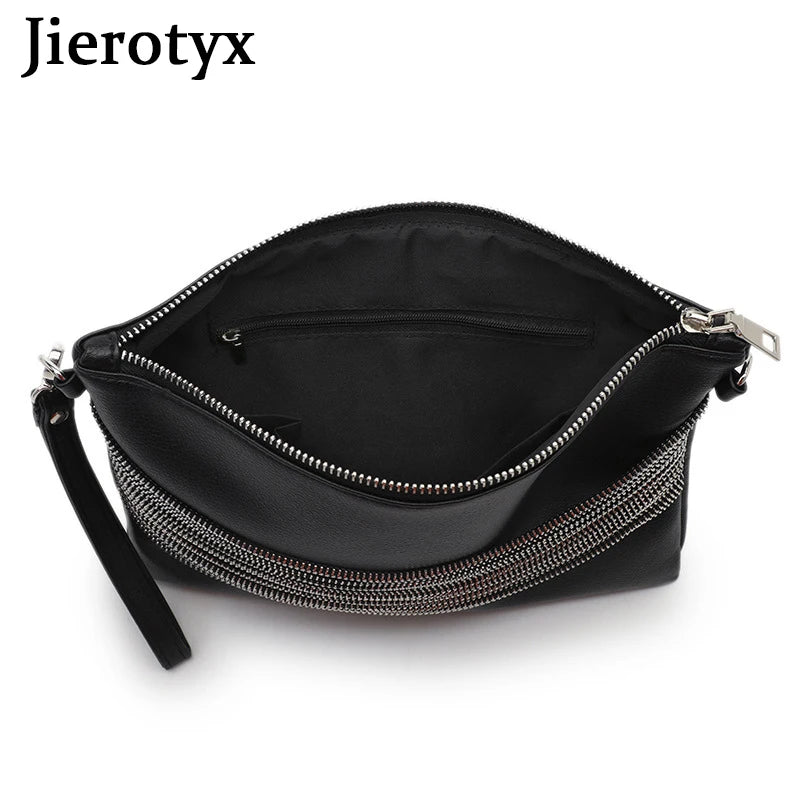 Tassel Chain Leather Envelope Clutch Crossbody Bag
