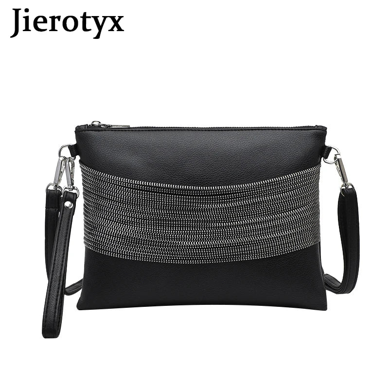 Tassel Chain Leather Envelope Clutch Crossbody Bag